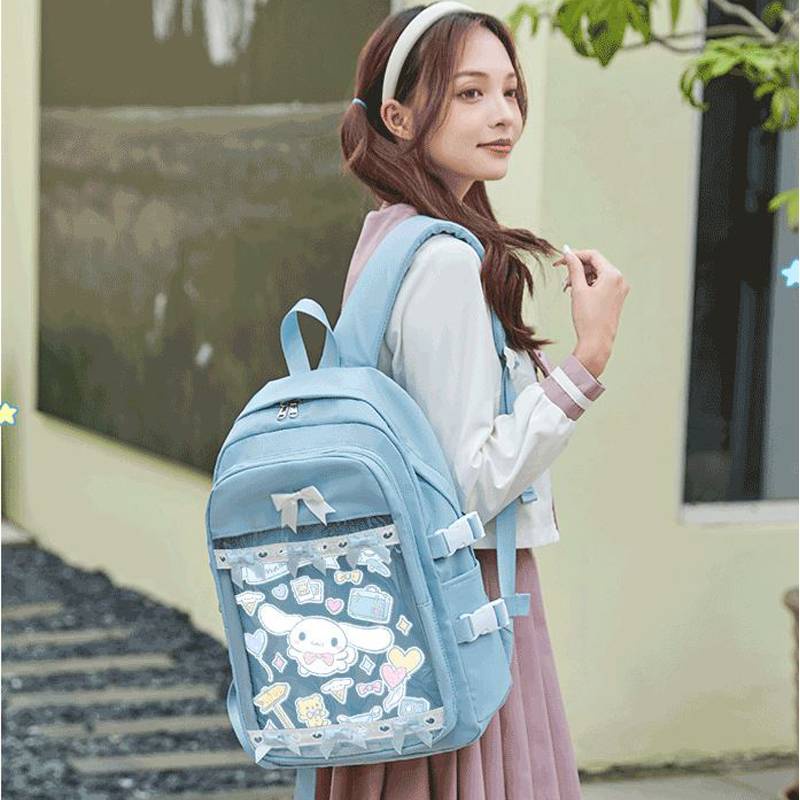 Sanrio Ba Lô Học Sinh Kích Thước Lớn Đa Chức Năng In Hình kuromi Cinnamoroll pochacco 1