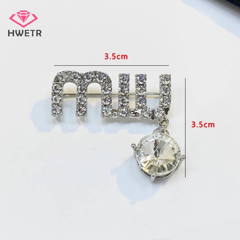 Ghim Cài Áo Hình Chữ miu Đính Đá Thời Trang Mới