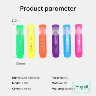🌴 Bút đánh dấu highlight dạ quang 6 màu lựa chọn
