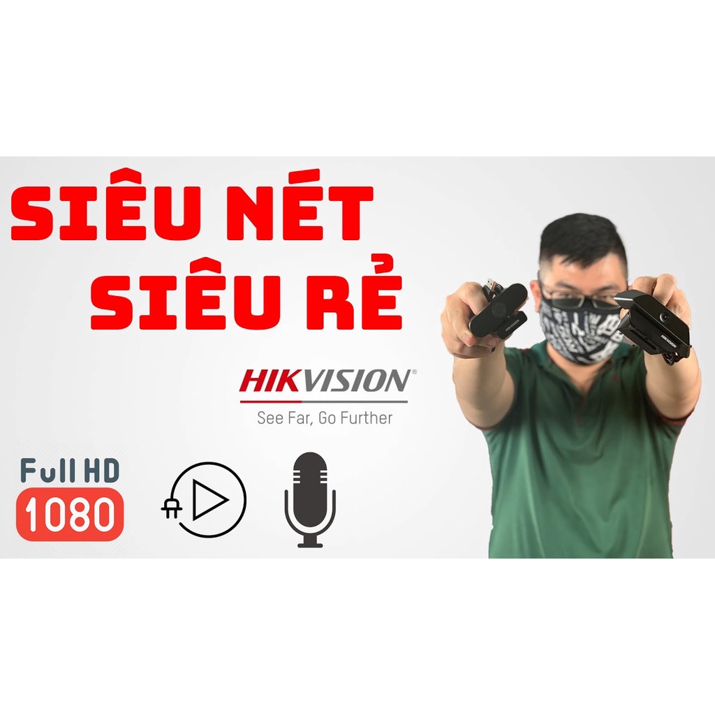 Webcam HIKVISION DS-U02 FULL HD 1080P tích hợp mic chuyên dụng cho Livestream, Học và làm Online