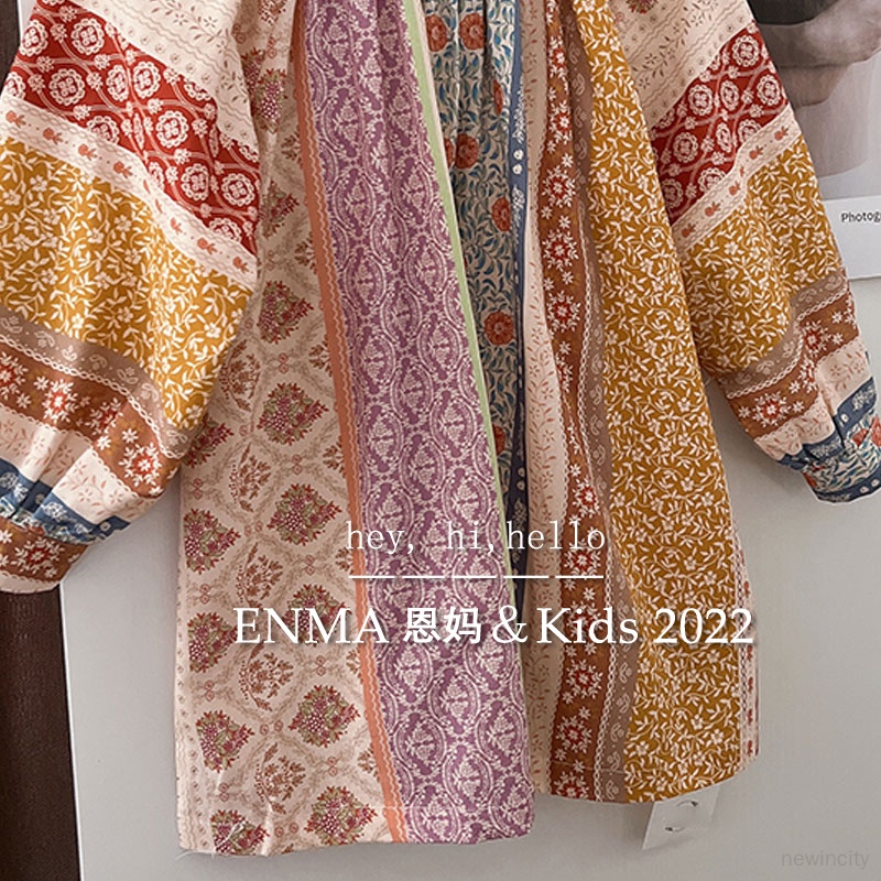 Đầm Tay Dài In Hoa Kiểu vintage Hàn Quốc Thời Trang Mùa Thu Cho Bé Gái