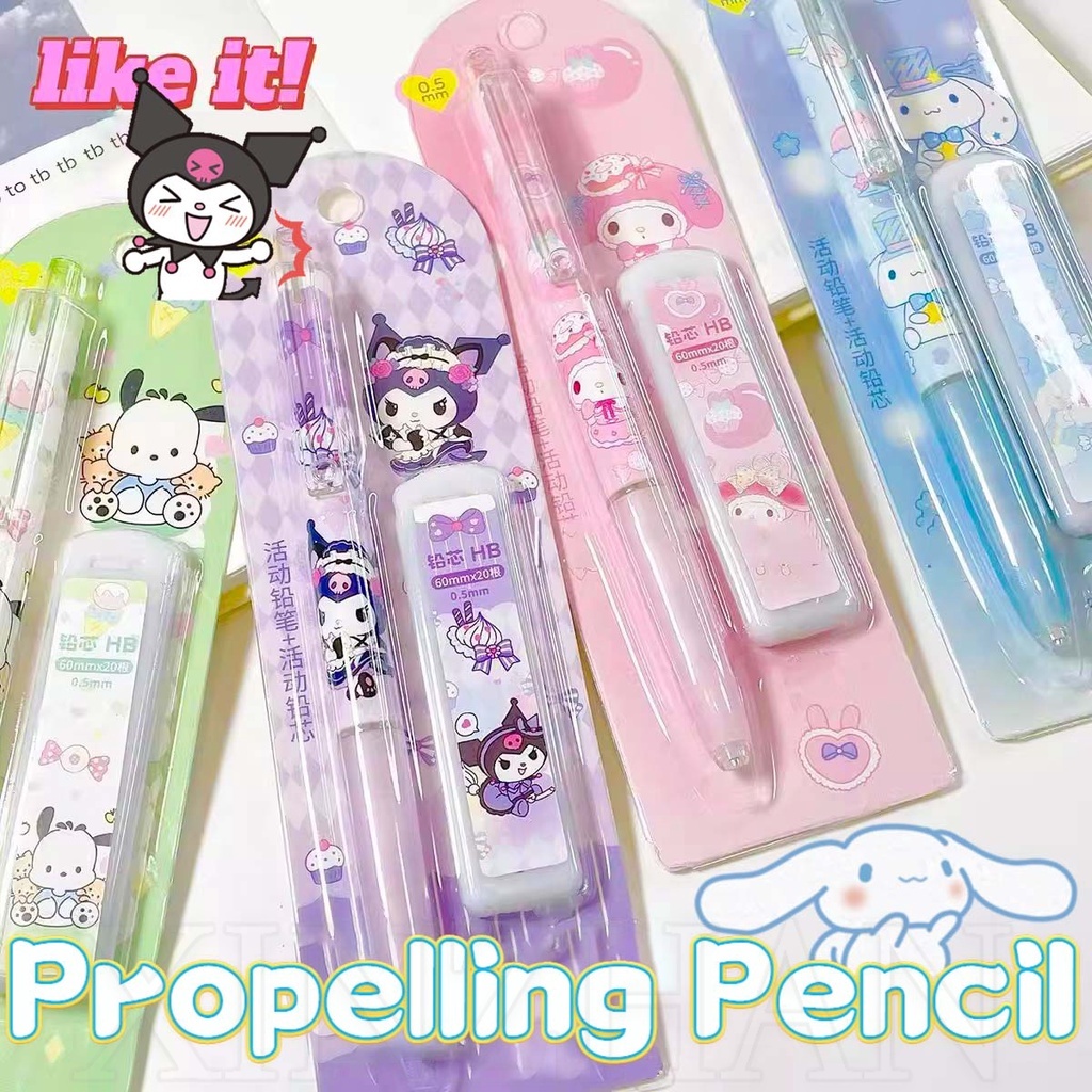 SANRIO Dễ Thương Bộ Bút Chì Ngòi 0.5mm Kèm Lõi Thay Thế Hình melody Đáng Yêu