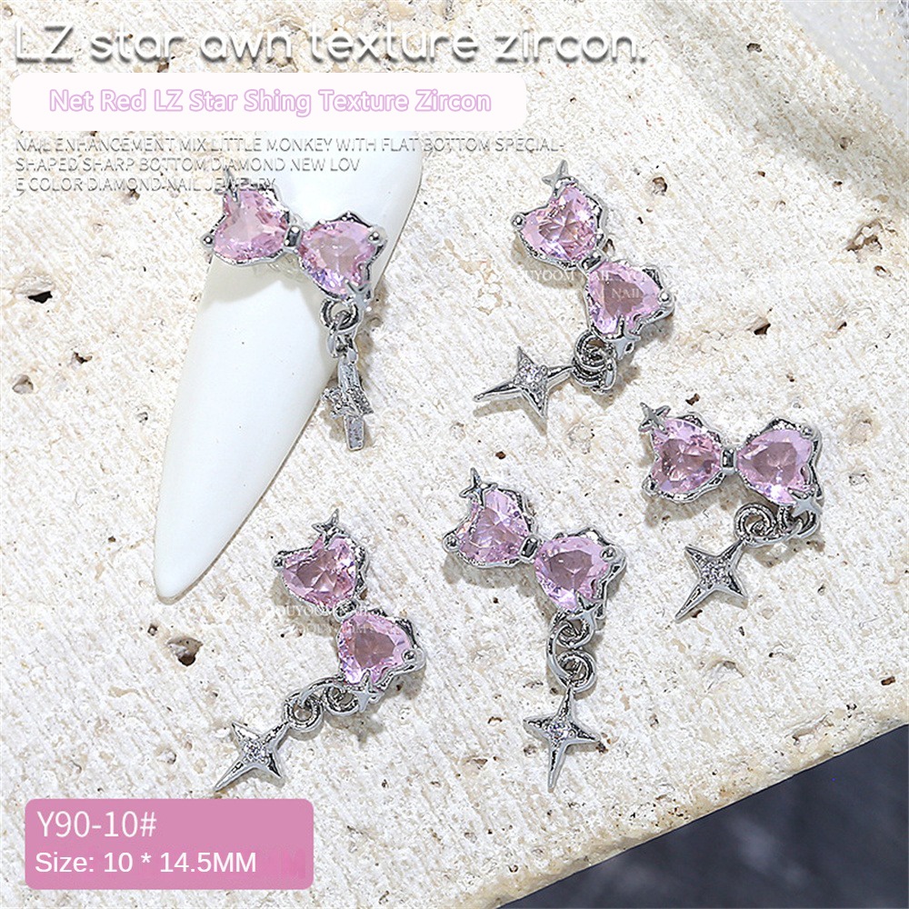 Silver Stereo Zircon Nail Art Phụ kiện làm móng nghệ thuật qusl