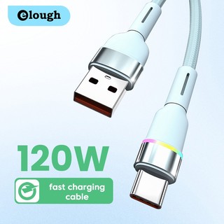 Elough Dây Cáp Sạc Nhanh usb c 120w 6a Có Đèn Nhiều Màu