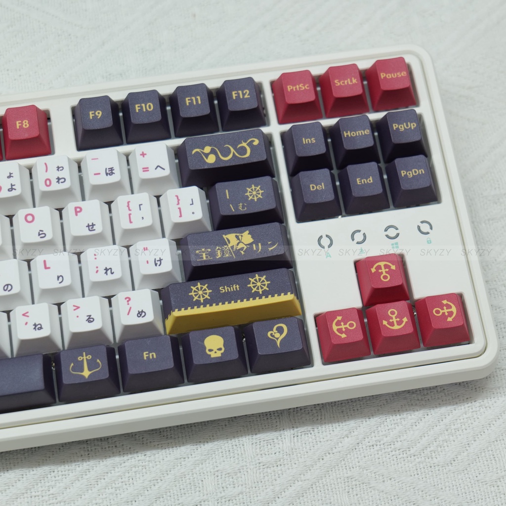 Houshou Marine Keycaps Cherry Profile Anime PBT DYE SUB Bàn Phím Cơ Keycap