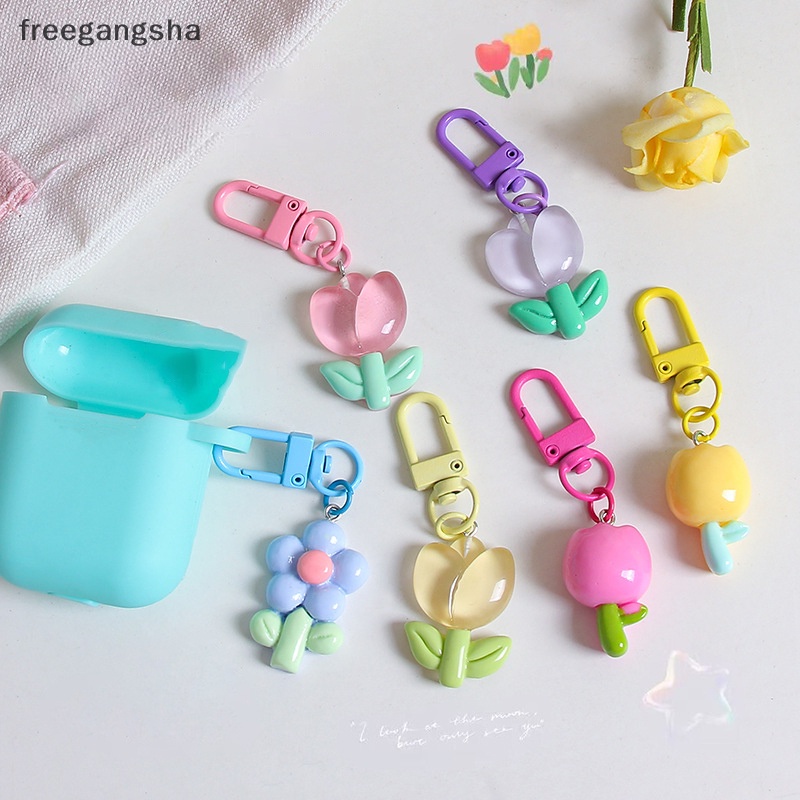 Phụ Kiện Trang Trí Túi Đựng Chìa Khóa Xe Hơi Hình Hoa tulip Màu Kẹo Thời Trang Phong Cách Hàn Quốc fdh