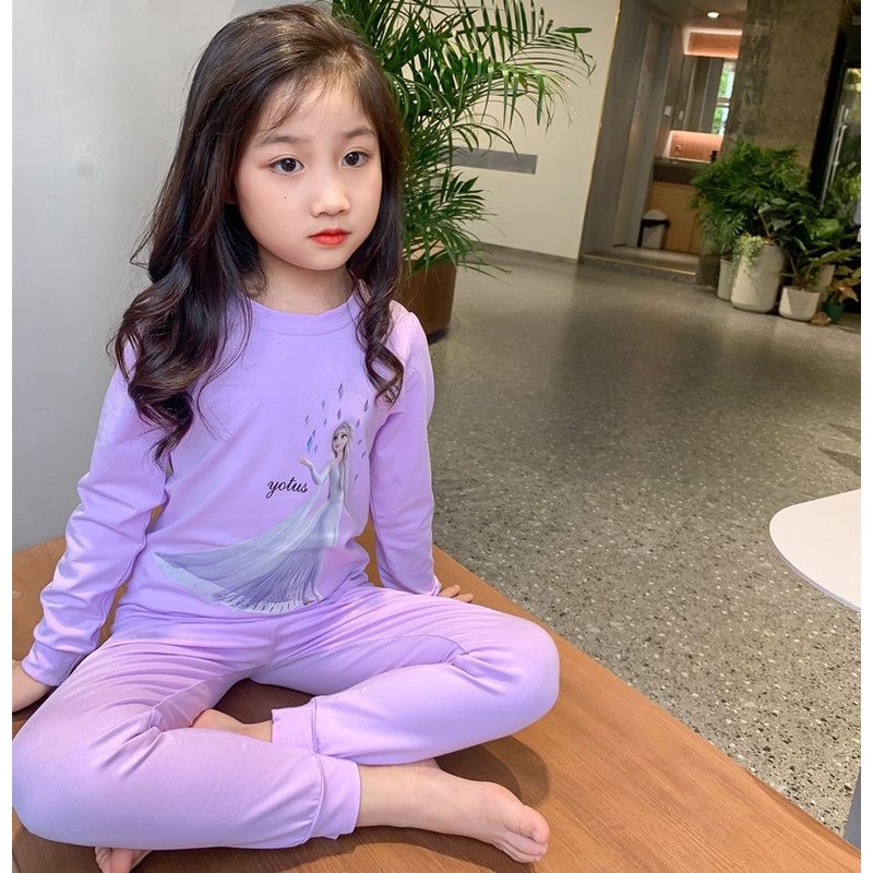 Bộ Đồ Ngủ cotton Tay Dài Dễ Thương Cho Bé Gái