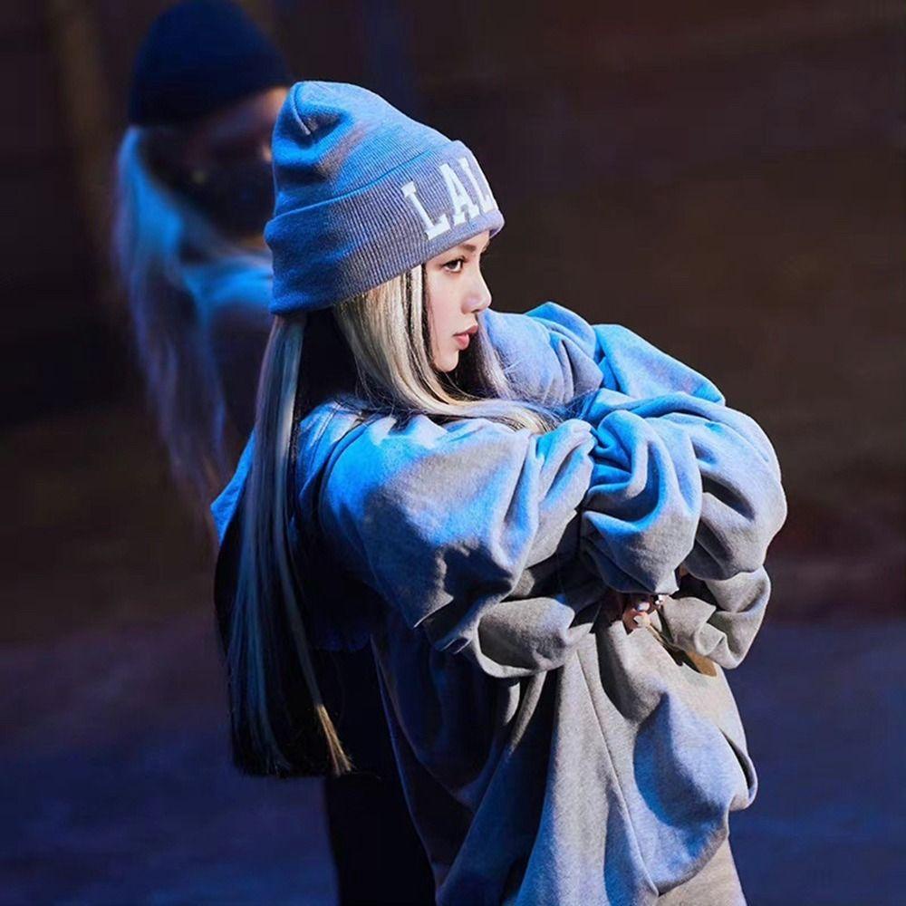 Mũ Len Thêu Chữ elmer1 lalisa beanie Phong Cách Hàn Quốc Cá Tính