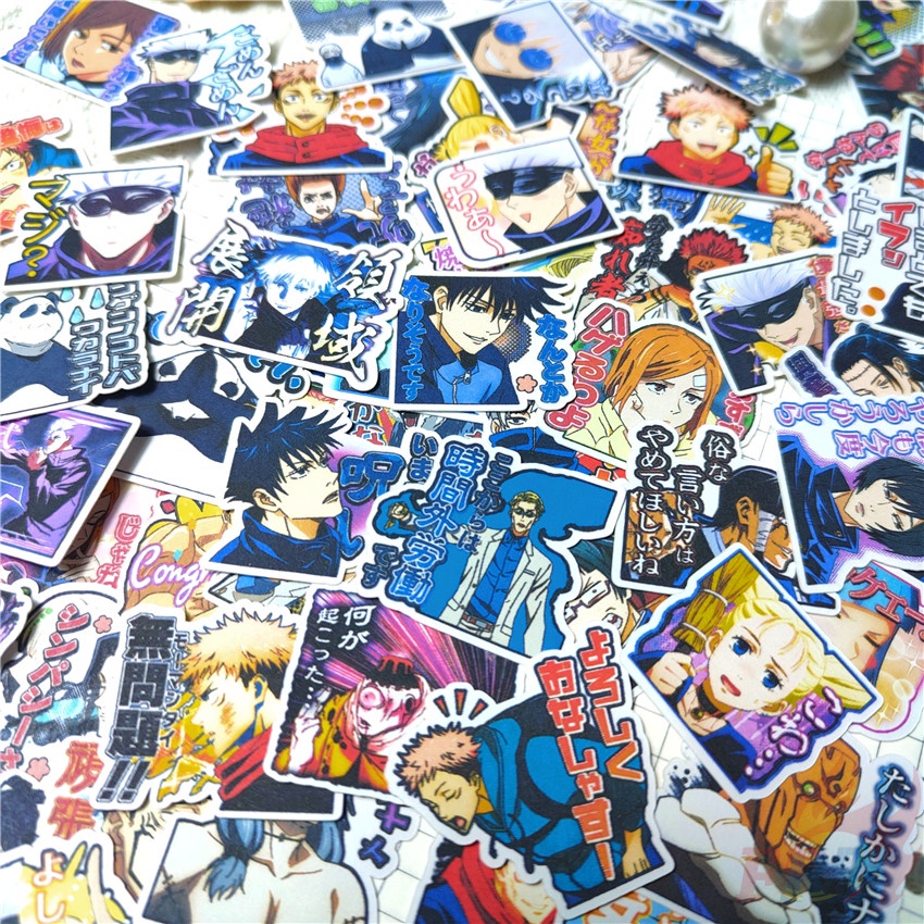 90Pcs/Set ☆ Jujutsu Kaisen Q-1 Mini Diary Manual Stickers ☆ DIY Fashion Scrapbooks Album Decor Decals Stickers（Size：2~3cm）