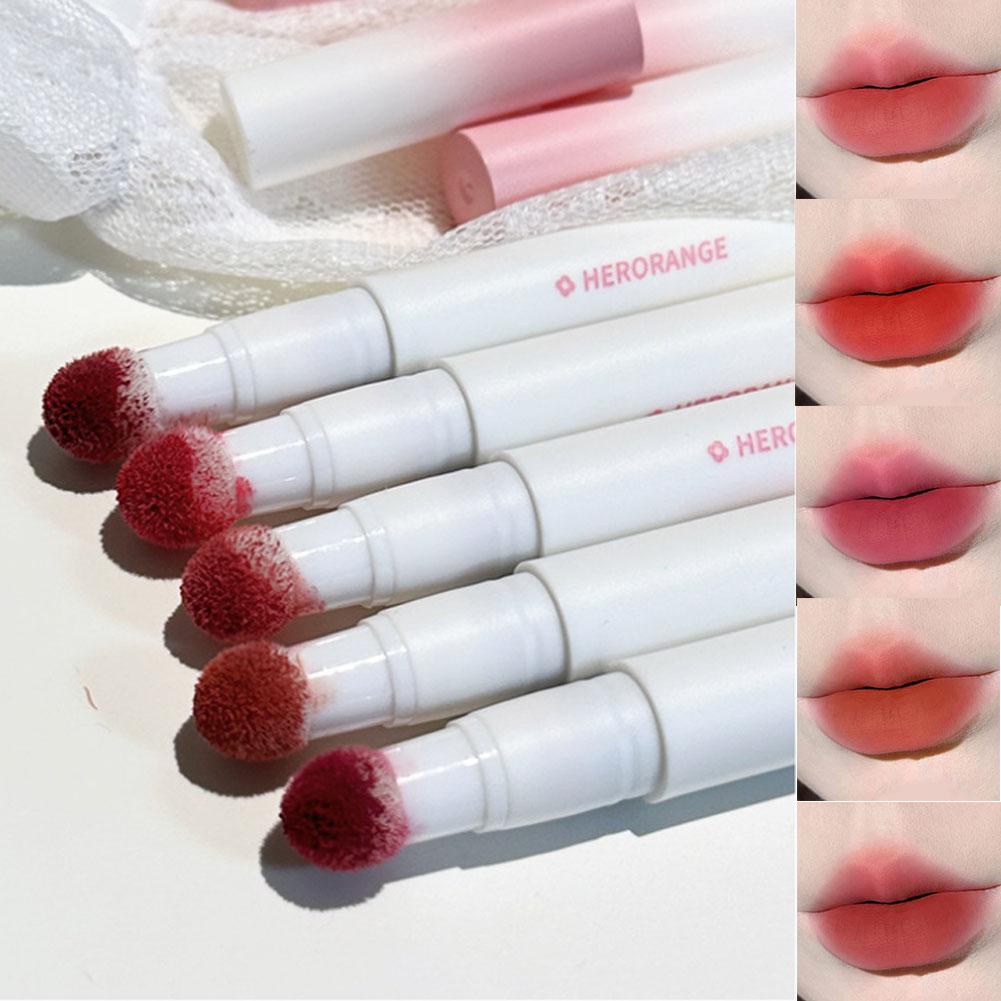 Mờ / matte Son Lì Nhung Mịn Đầu Cọ Hình Quả Bóng Lông