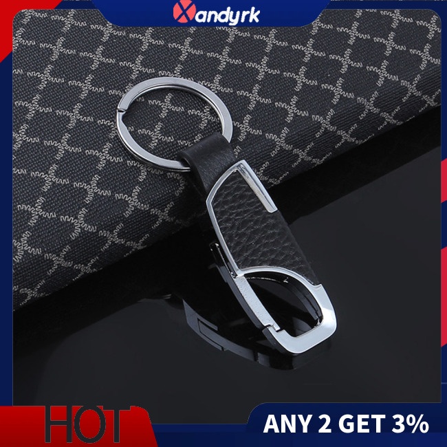 Móc Khóa Da + Kim Loại Thời Trang Nam Tính