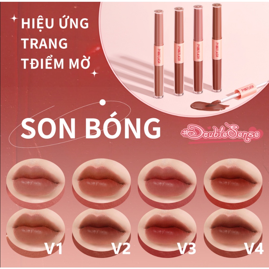 Son kem tint lì hai đầu PINKFLASH bền màu, sắc tố cao, lâu trôi 2 trong 1 30g L13