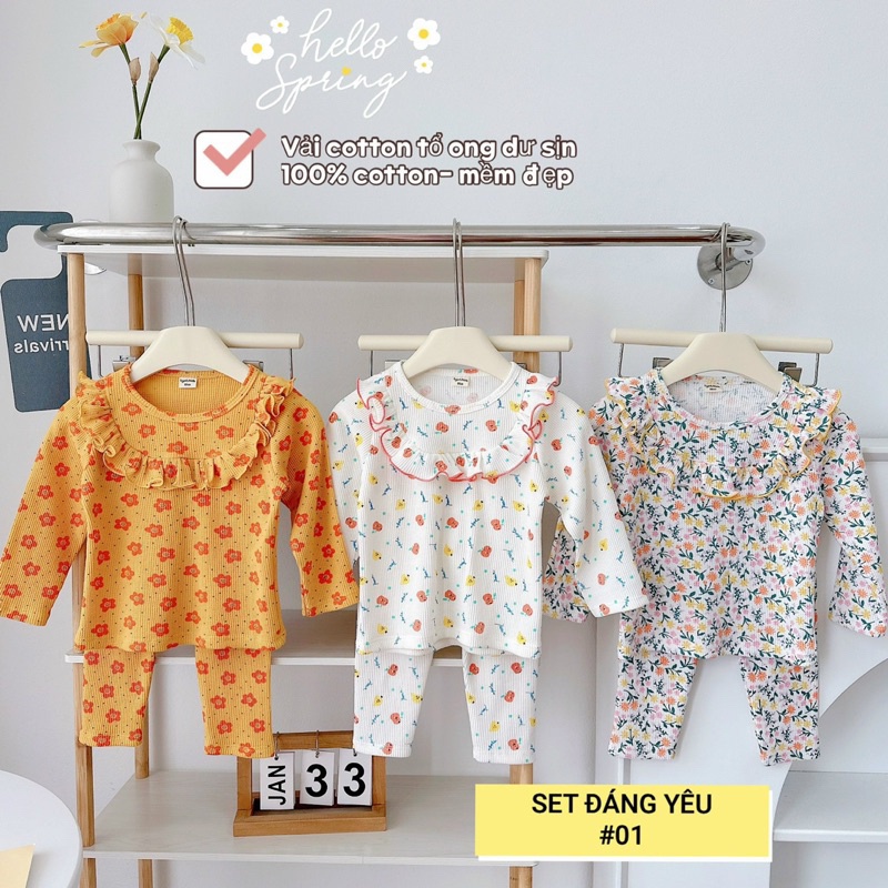 BỘ BÈO SIÊU XINH CHO BÉ, BỌ DÀI TAY THU ĐÔNG CHO BE GAI