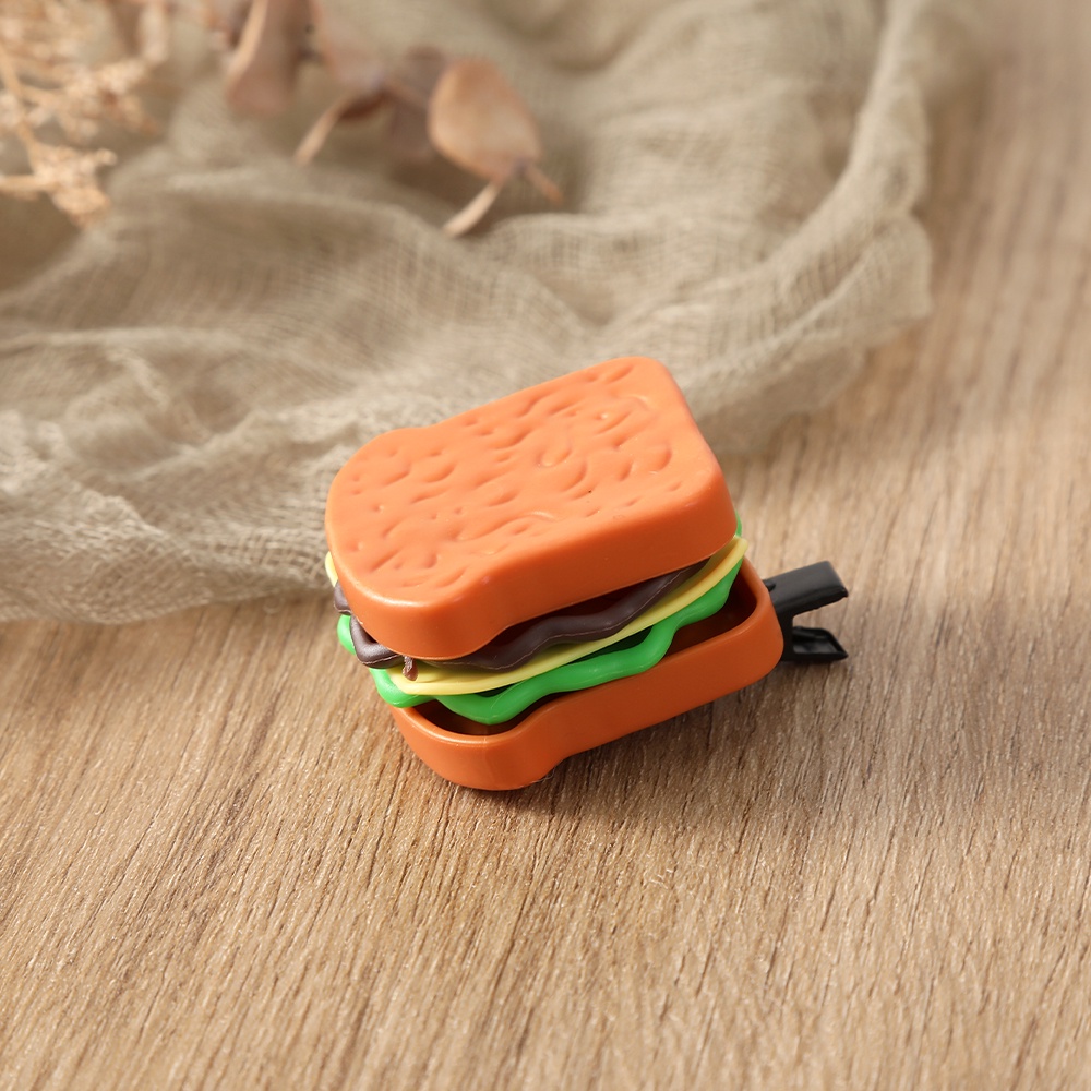 Fun Kẹp Tóc Nhỏ Hình hamburger Mô Phỏng Tròn Thời Trang Tuyệt Vời Và Dễ Thương Cho Bé Gái
