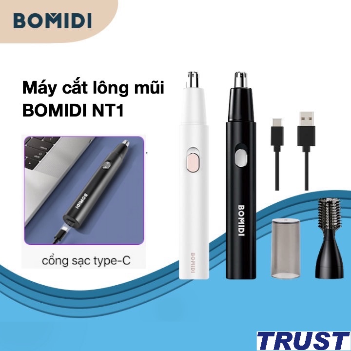 Máy cắt lông mũi BOMIDI NT1, Máy tỉa lông mũi, Cổng sạc type-C ,Tỉa Sạ