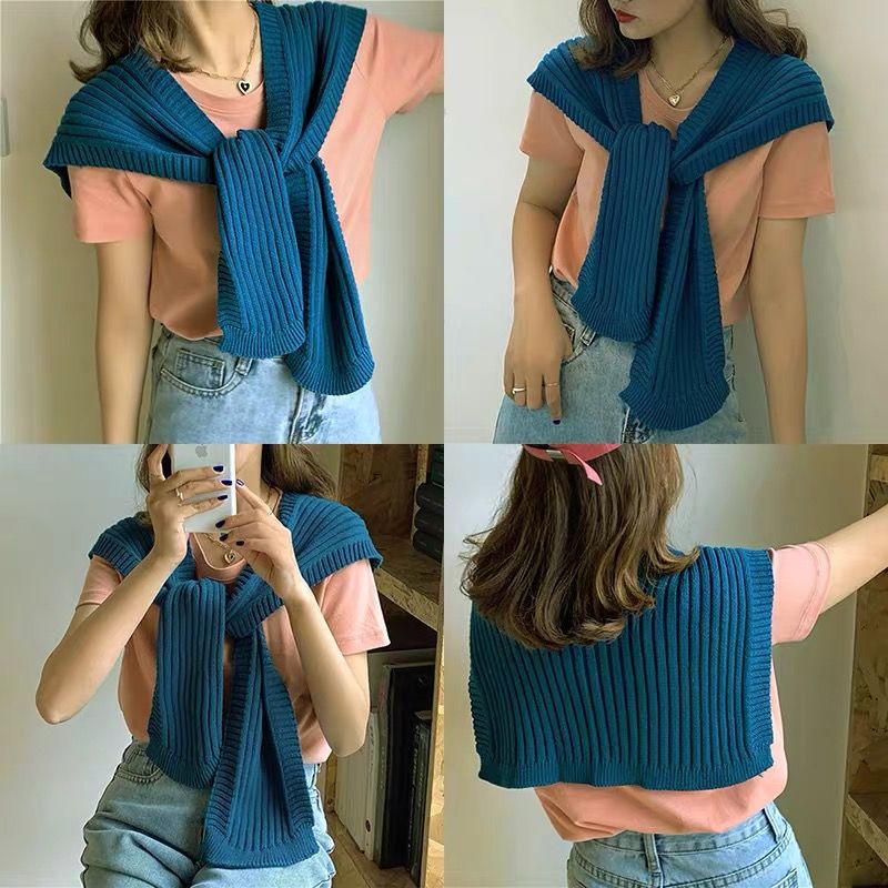 Khăn Choàng Cổ Bằng Len Dệt Kim Thắt Nút Thời Trang Xuân Thu Cho Nữ