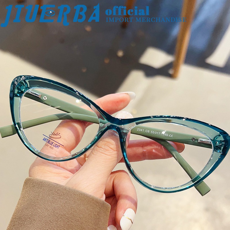 JIUERBA Thời Trang Kính Mắt Mèo TR90 Chống Tia Bức Xạ