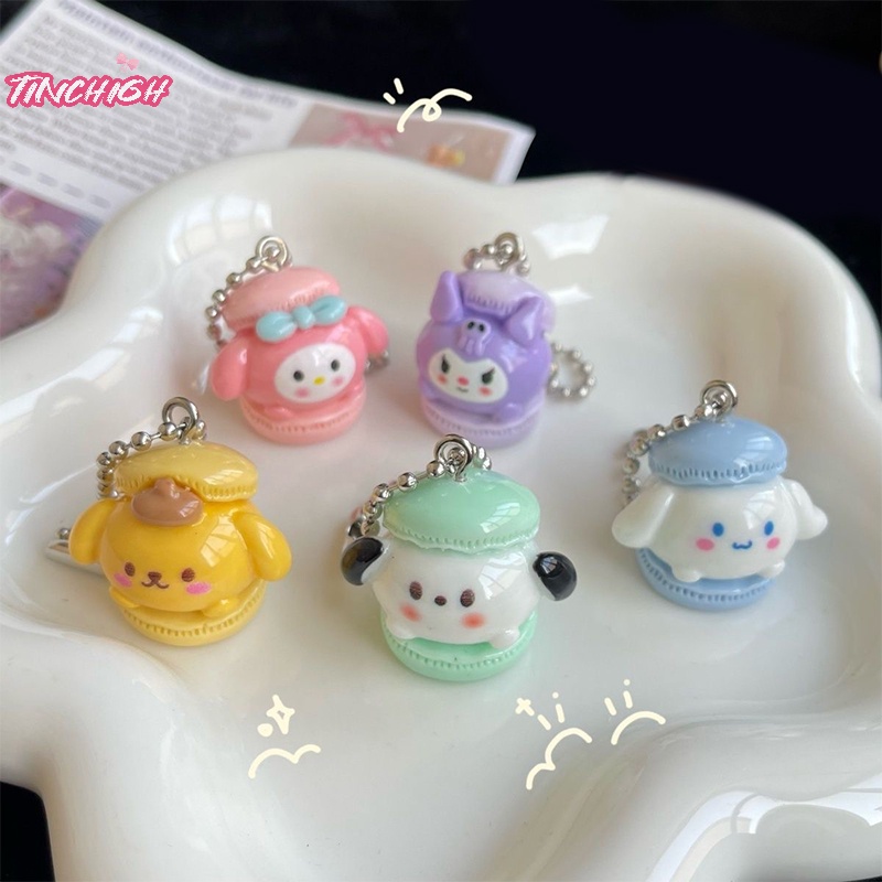 Móc Khóa Túi Xách Hình Bánh macaron Nhồi Bông Hoạt Hình my melody Poacco sanrio Dễ Thương