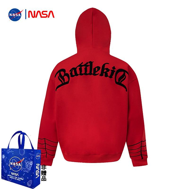 Áo Khoác Có Nón Phối Khóa Kéo Họa Tiết spiderman nasa Phong Cách retro Mỹ 2023 Cho Cặp Đôi