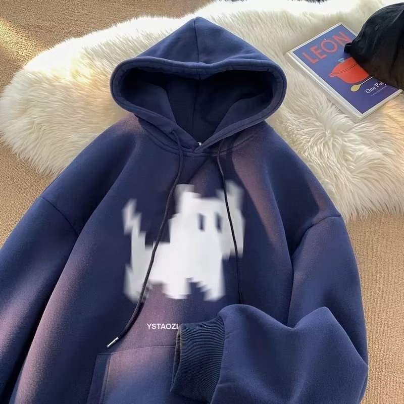 Áo hoodie In Họa Tiết Hoạt Hình Phong Cách hip hop Đường Phố Hàn Quốc Thời Trang Mùa Đông Dành Cho Nam m-8xl