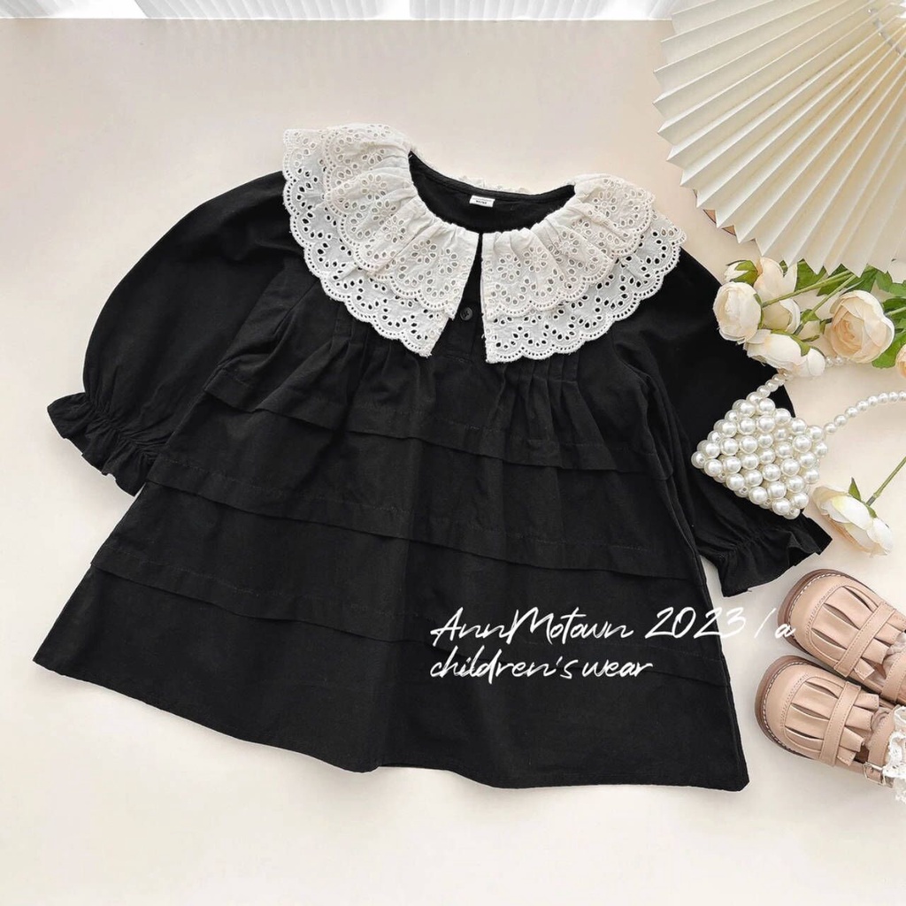 Đầm Thu Đông Tay Dài Màu Trơn Phong Cách Pháp Cổ Điển Dễ Thương Cho Nữ