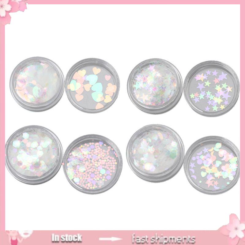 Yoi Hạt Kim Sa Hình Ngôi Sao / Trái Tim Nhiều Màu Sắc Lấp Lánh Bằng Nhựa resin Làm Trang Sức Thủ Công diy