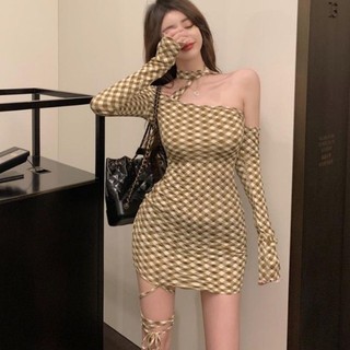 Đầm Hai Dây Hở Vai Màu Trơn Phong Cách Hàn Quốc Thời Trang Quyến Rũ Dành Cho Nữ