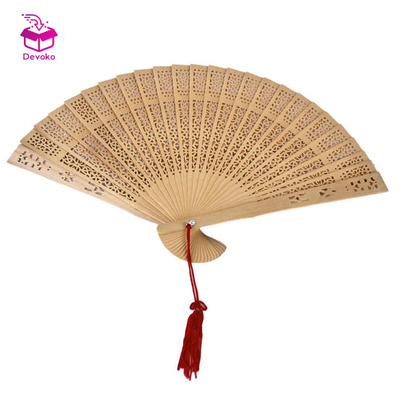 Quạt gỗ cầm tay DEVOKO phong cách Trung Hoa