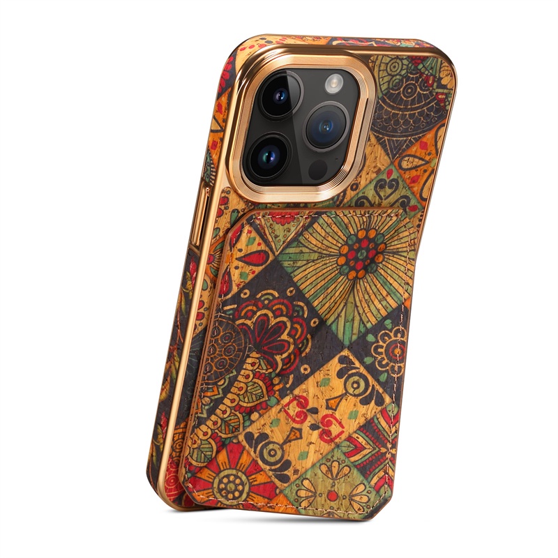 Ốp Điện Thoại Bằng Gỗ Có Ngăn Đựng Thẻ Hình Hoa Cho iphone 15 pro max 15 plus / 15 pro / 14 pro max / 14 plus / 12 13 pro max 2 Trong 13 pro max