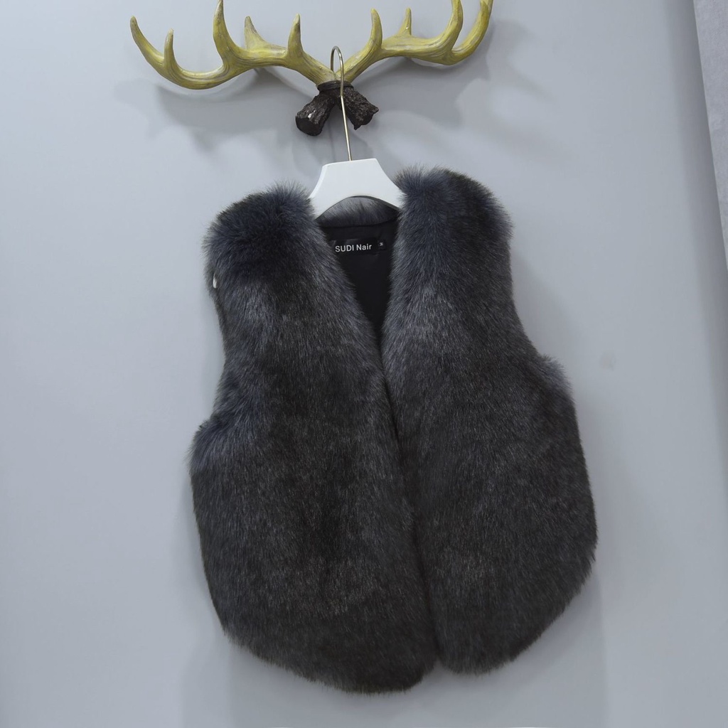 Áo Khoác Lông Thỏ Không Tay Thời Trang Thu Đông Mới Cho Nữ