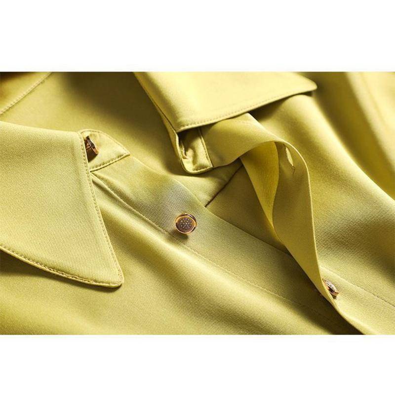 Áo Sơ Mi Nữ Tay Dài Dáng Rộng Giả Lụa Cao Cấp Phong Cách Mới