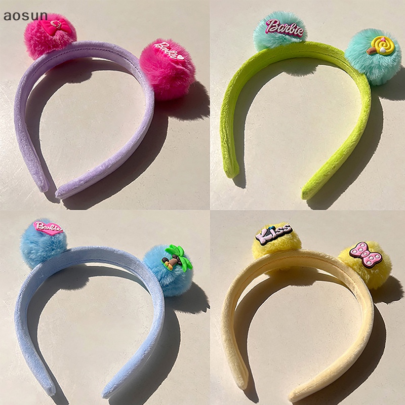 Aosun Băng Đô Hóa Trang Búp Bê barbie Phối Lông In Chữ Đáng Yêu Cho Bé Gái
