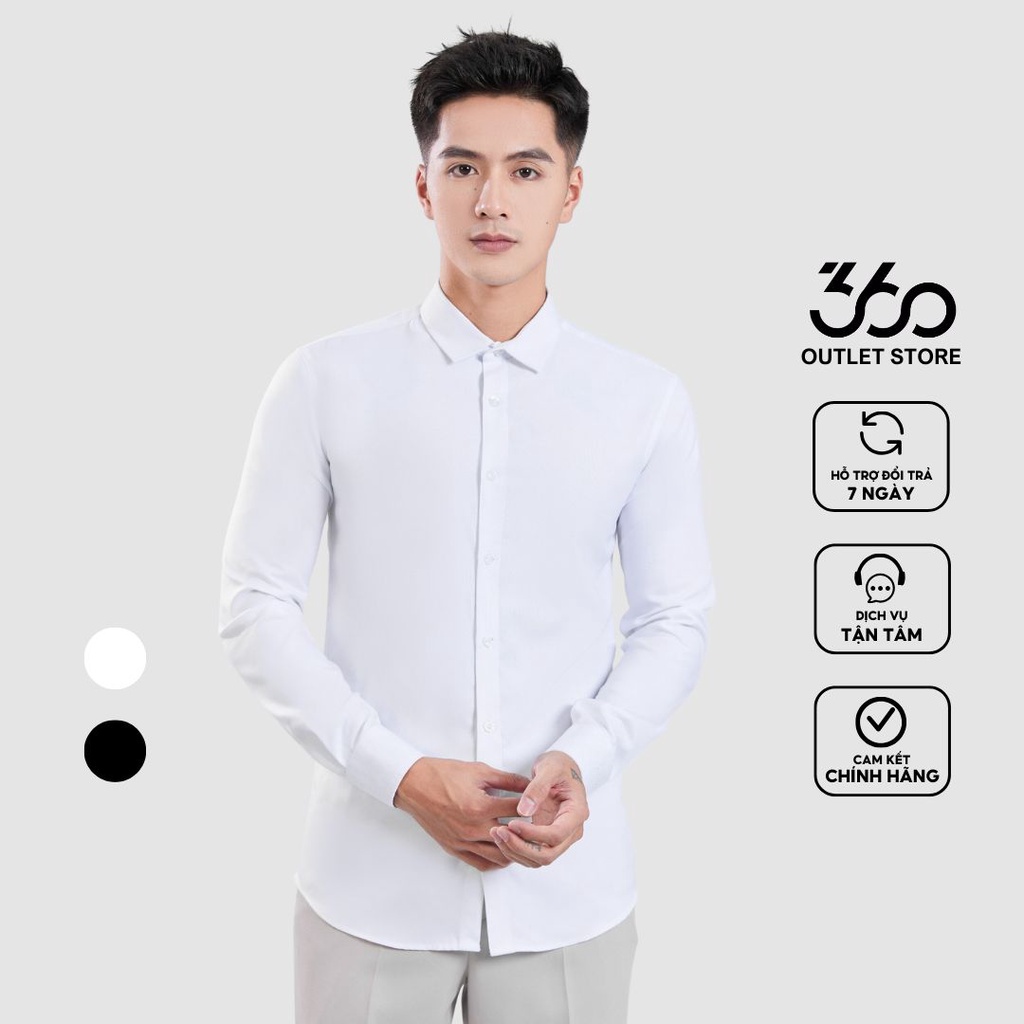 Áo sơ mi nam dài tay cổ bẻ form slimfit thương hiệu 360 Boutique chất liệu cafe cao cấp - SHDTK428