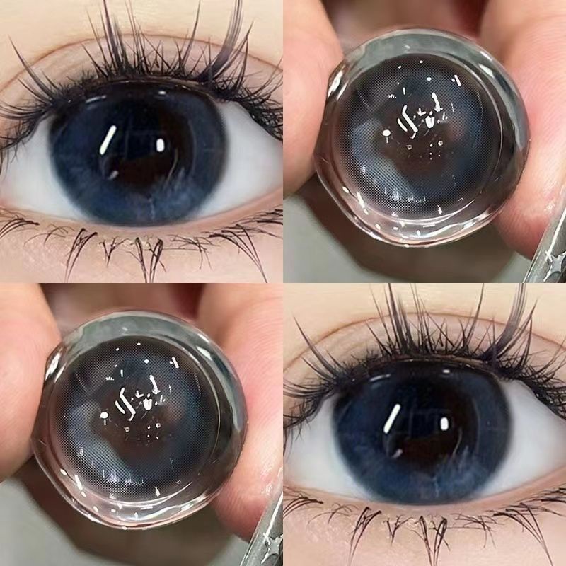 1 Cặp 2 Kính Áp Tròng Màu Xanh Navy Tự Nhiên 14.2mm