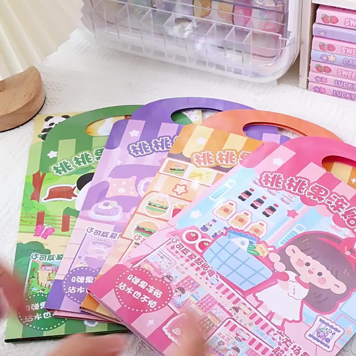 Lahomia sticker Dán Trang Trí Sách Hình Phong Cảnh Có Thể Giặt Được