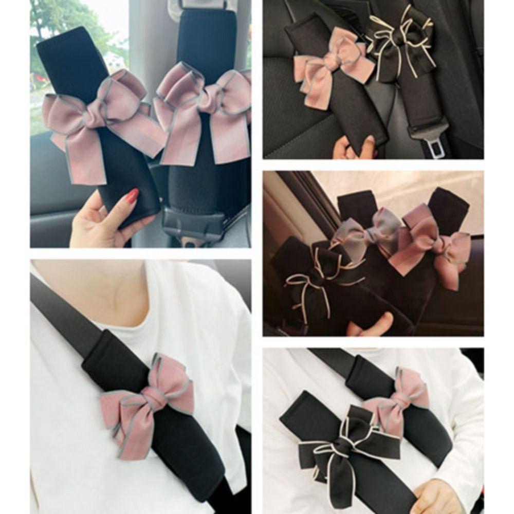 Bernardo Set 2 Vỏ Bọc Dây Thắt An Toàn Xe Hơi Hình Nơ Bằng Nhung Có Thể Tháo Rời
