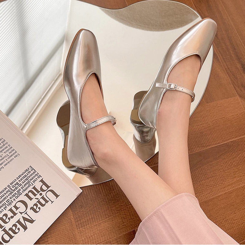 Giày Da Đế Bằng Chống Trượt Thoải Mái Thời Trang Hàn Quốc Cho Nữ