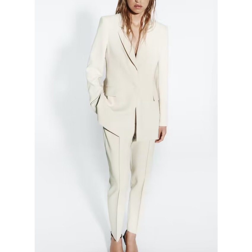 Zara Bộ Áo Khoác blazer + Quần Dài Lưng Cao Thời Trang Mùa Thu Thanh Lịch8375701 8373683