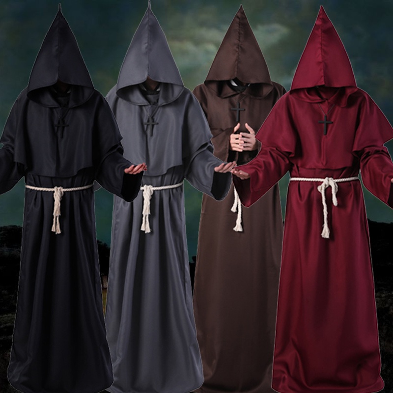 Áo Choàng Hóa Trang Phù Thủy Có Mũ Hóa Trang halloween Cho Nam