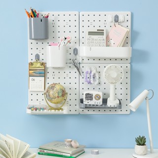 Kệ giá treo tường trang trí pegboard để đồ decor bàn học phòng bếp nhà tắm kèm phụ kiện,nút tròn treo đồ bảng cài IKEA