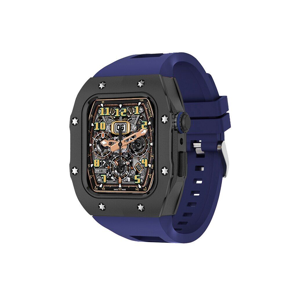 Bộ Dây Cao Su + Vỏ Kim Loại 44mm 45mm Thay Thế Cho iwatch