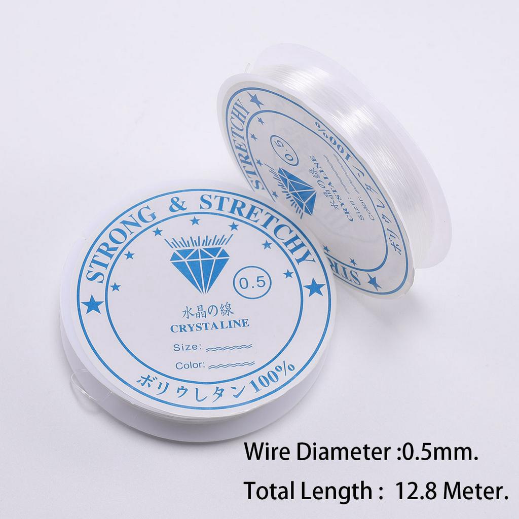 1 Cuộn 5-15m Dây Chuỗi Hạt Pha Lê Co Giãn 0,4-1,0mm charms