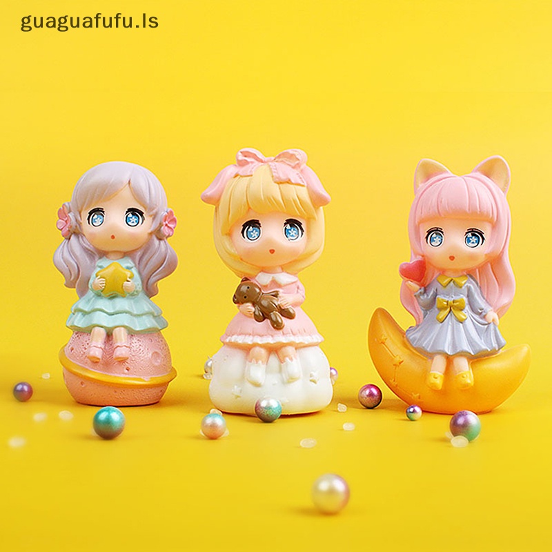 Guaguafu Tượng Nhựa resin Mini Hình Cô Gái Dễ Thương Trang Trí Nhà Cửa ls