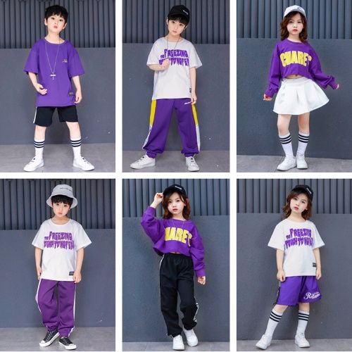 Trang Phục hip hop Thời Trang Mùa Hè Phong Cách Hàn Quốc Dành Cho Bé Trai Và Bé Gái