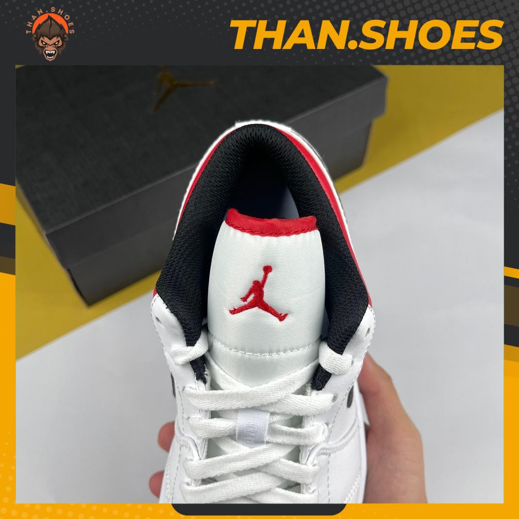 Giày JD1 Low White Univeristy Red, JD1 Thấp Trắng Đỏ Móc Đen Bản Cao Cấp - Than.Shoes