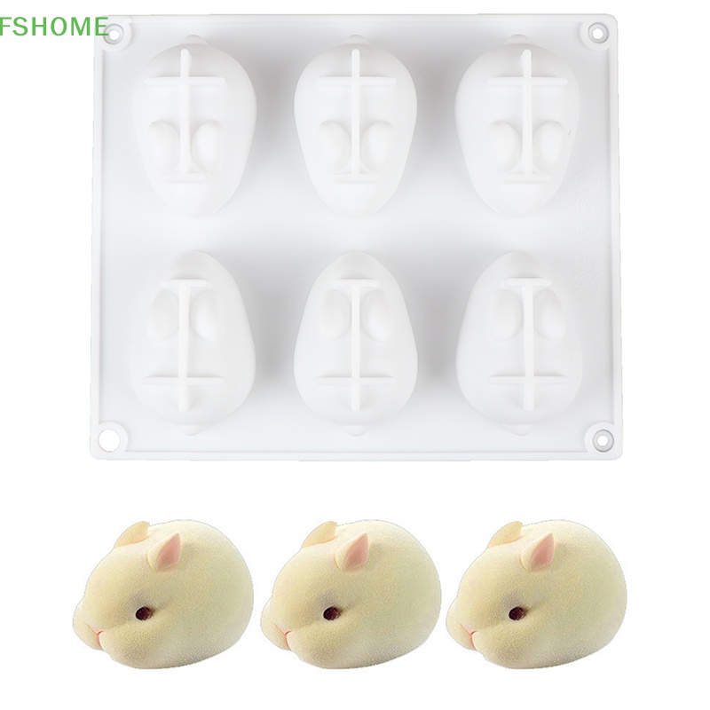 Khuôn silicone Làm Bánh Hình Thỏ 3d 6 Kiểu