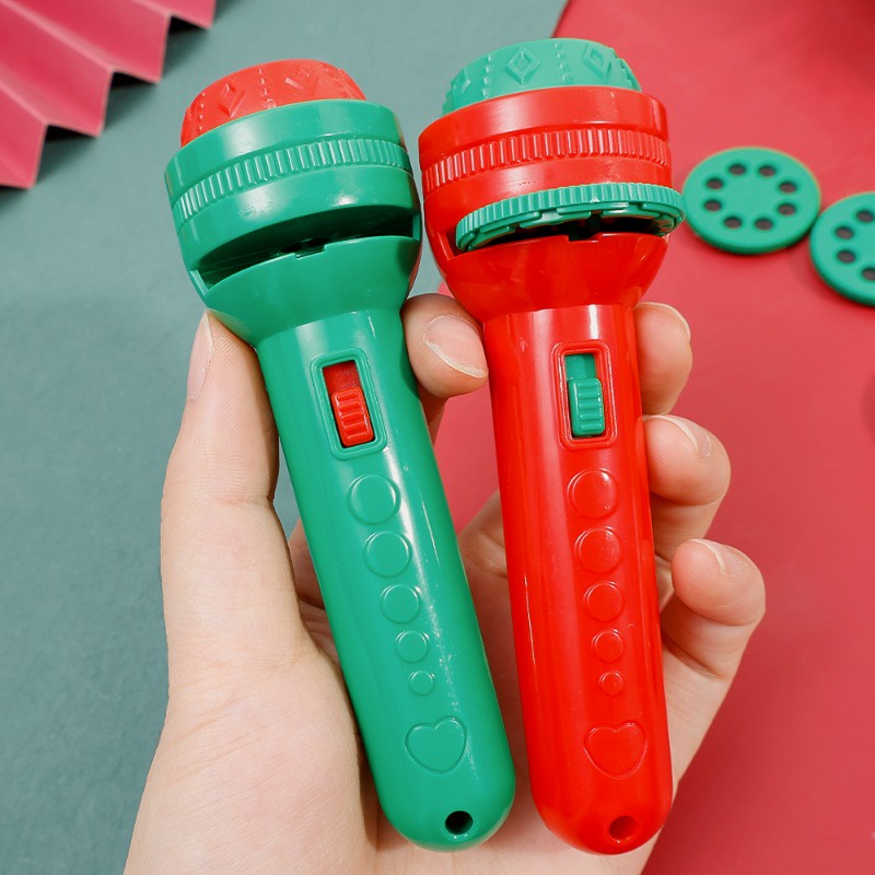Đồ Chơi Đèn Pin Chiếu Hoạt Hình Ông Già Noel Vui Nhộn Giáo Dục Sớm Cho Bé / Quà Giáng Sinh