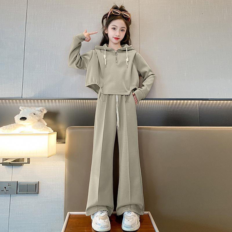 Set Áo Hoodie Và Quần Dài Thời Trang Mùa Thu Cho Bé Gái 5-6 - 7-8 - 9-10 - 11-12 - 13-14 Tuổi