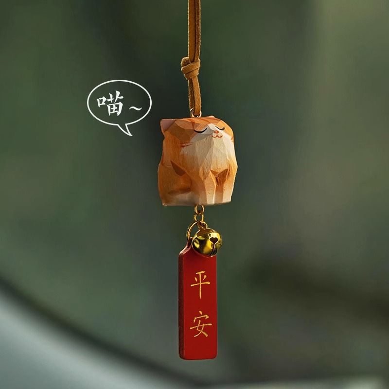 Móc Treo Gương Chiếu Hậu Xe Hơi Bằng Gỗ Hình Chó shiba inu Dễ Thương 10.6 Inch