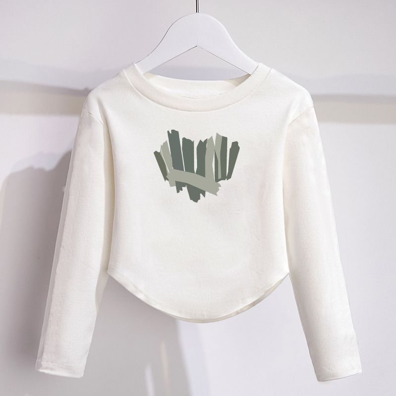 Áo Thun Tay Dài Phong Cách Hàn Quốc Thời Trang Xuân Thu Xinh Xắn Cho Bé Gái